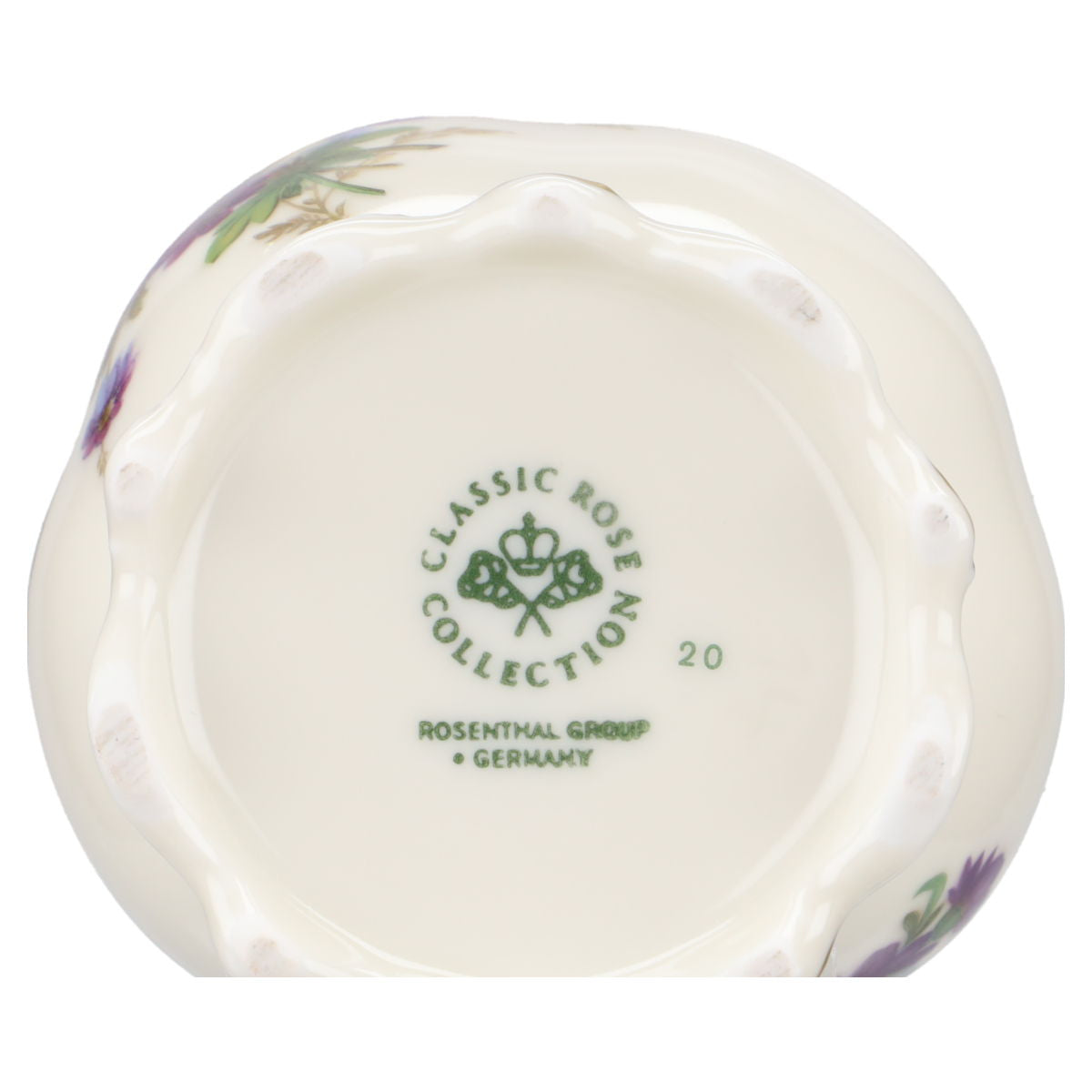 Vase klein Motiv Blumenbouquet mit Goldapplikationen