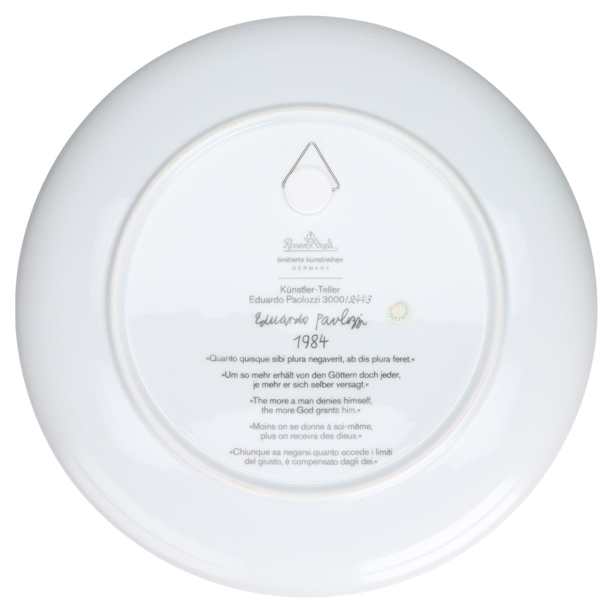 Eduardo Paolozzi 1984 Horatius Nr. 20 in OVP Nr. 2443/3000