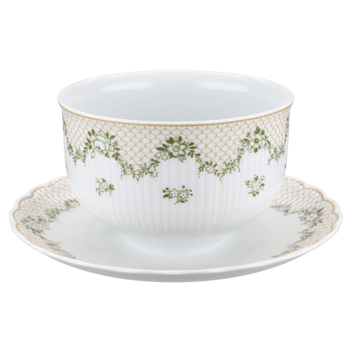 Sauciere mit Teller einteilig