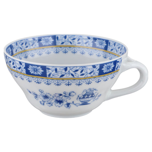 Teetasse gelbes Dekor Henkel rund