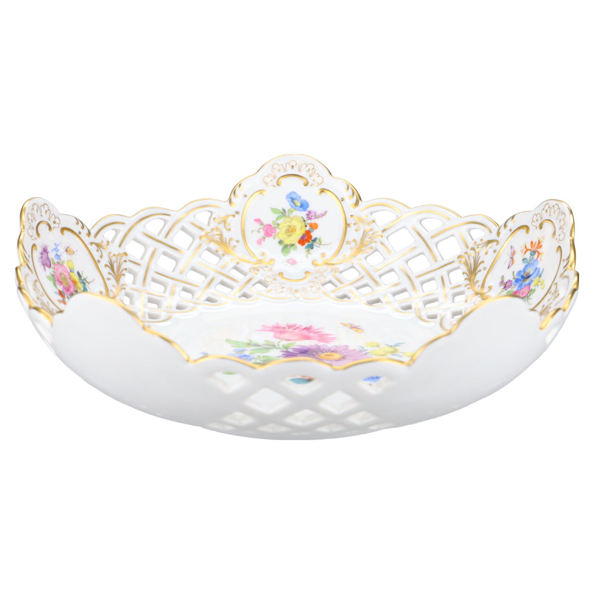 Schale Durchbruchschale Bunter Strauß mit Insekten I.Wahl