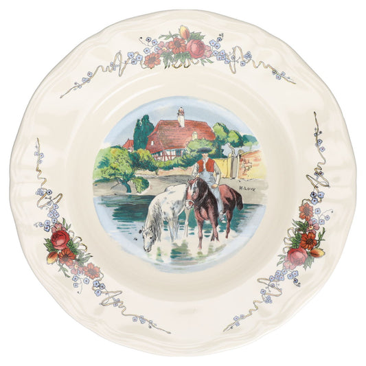 Suppenteller - Pferde im Wasser
