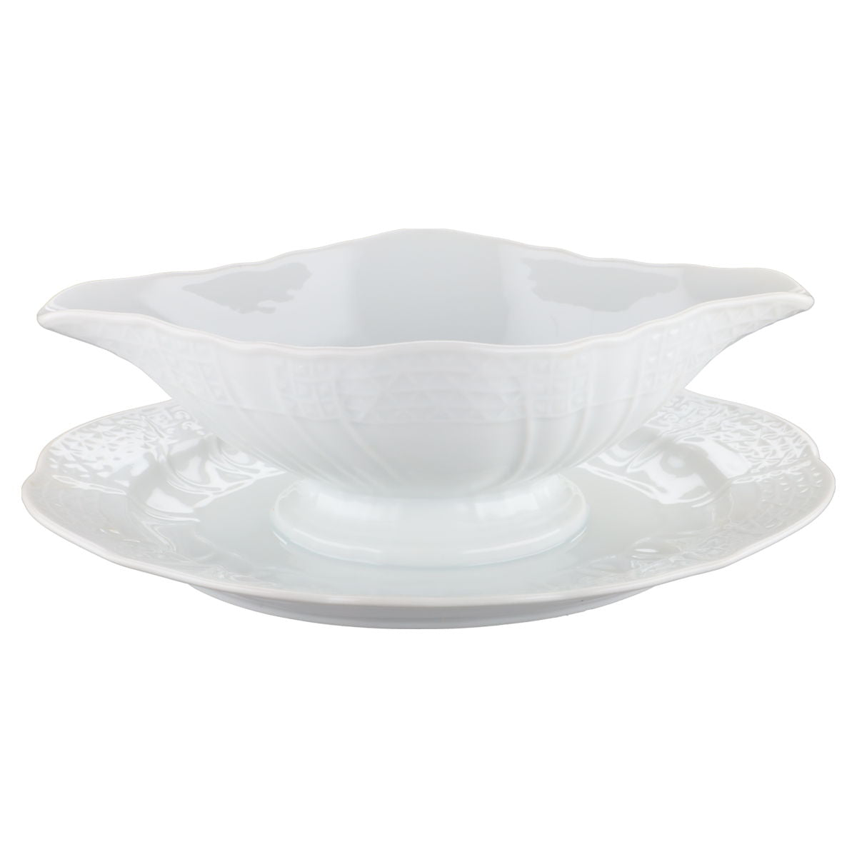 Sauciere mit Teller einteilig