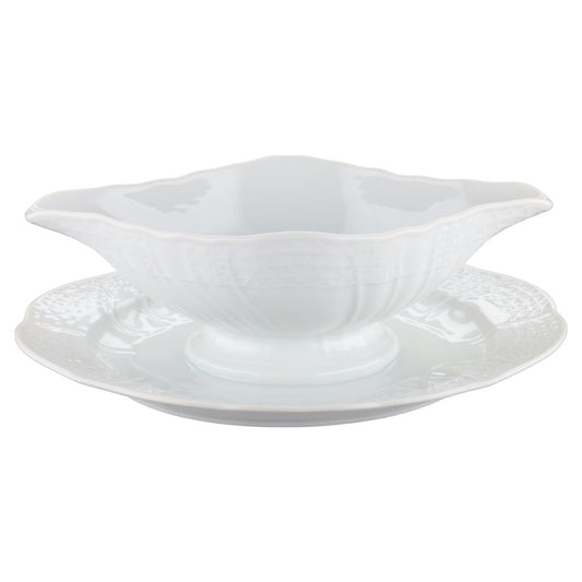 Sauciere mit Teller einteilig