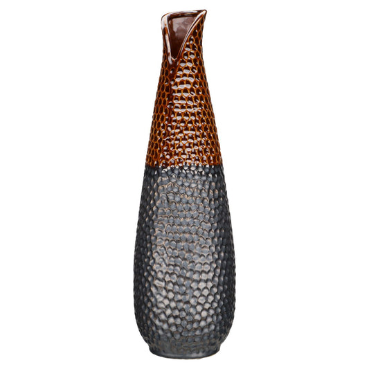 Vase groß Sambia braun glänzend