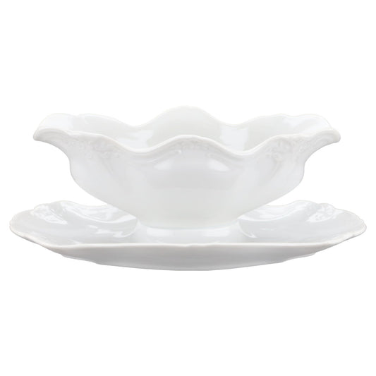 Sauciere mit Teller einteilig