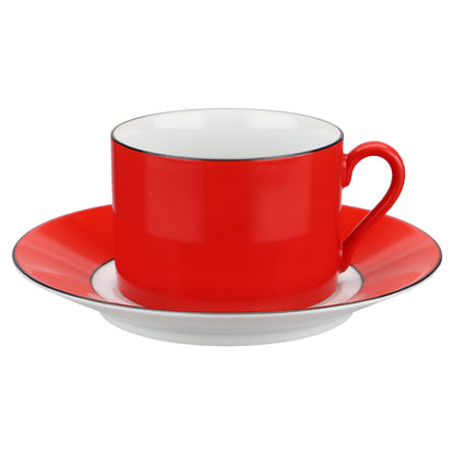 Teetasse mit Untere rot