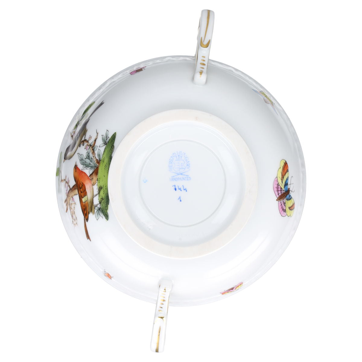 Suppentasse mit Untere und Deckel Modell 744 - Rose gelb