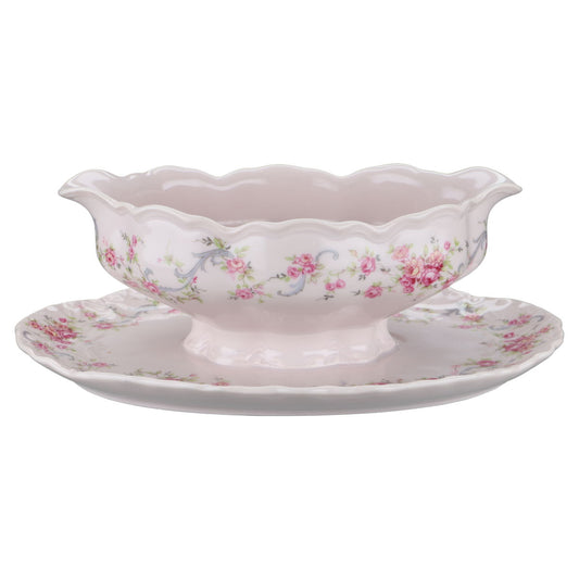 Sauciere mit Teller einteilig