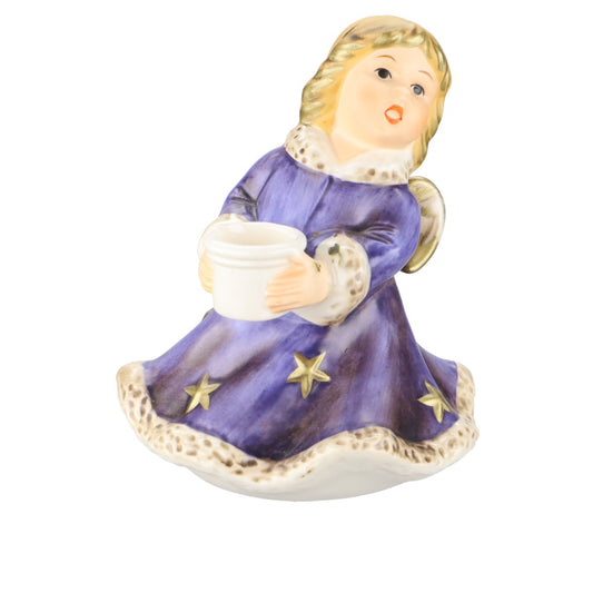 Weihnachtsfigur Engel singend Modell 42 528 Kerzenhalter lila Kleid