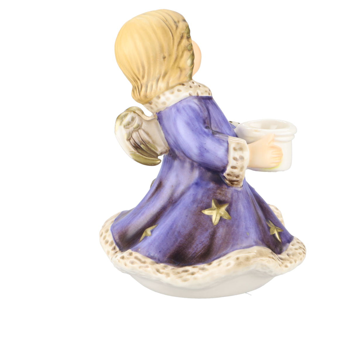 Weihnachtsfigur Engel singend Modell 42 528 Kerzenhalter lila Kleid