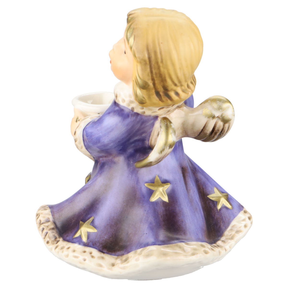 Weihnachtsfigur Engel singend Modell 42 528 Kerzenhalter lila Kleid