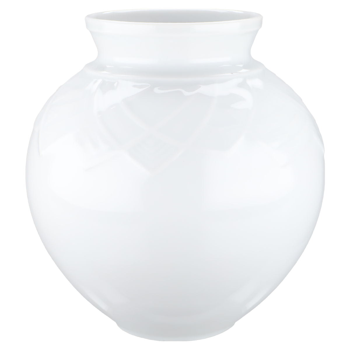 Vase bauchig weiß Reliefdekor Modell 6234