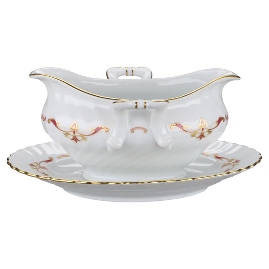 Sauciere mit Teller einteilig