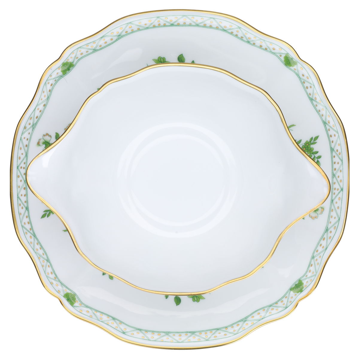 Sauciere mit Teller einteilig