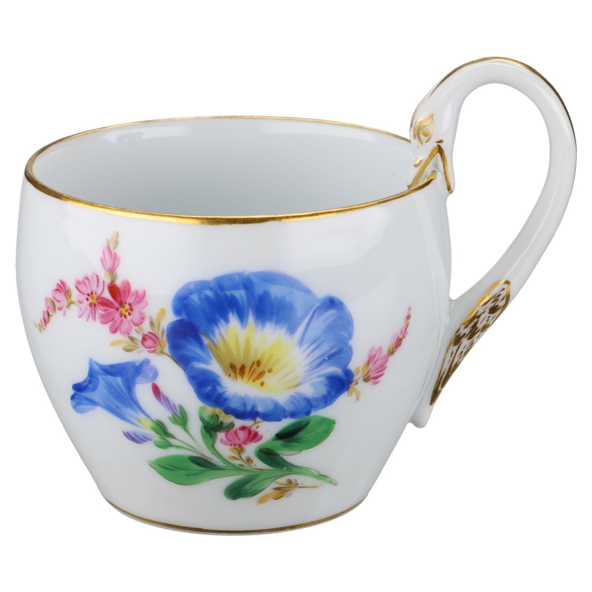 Kaffeetasse mit Untere Motiv Prunkwinde blau