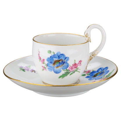 Kaffeetasse mit Untere Motiv Wildrose blau