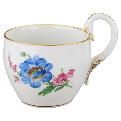 Kaffeetasse mit Untere Motiv Wildrose blau
