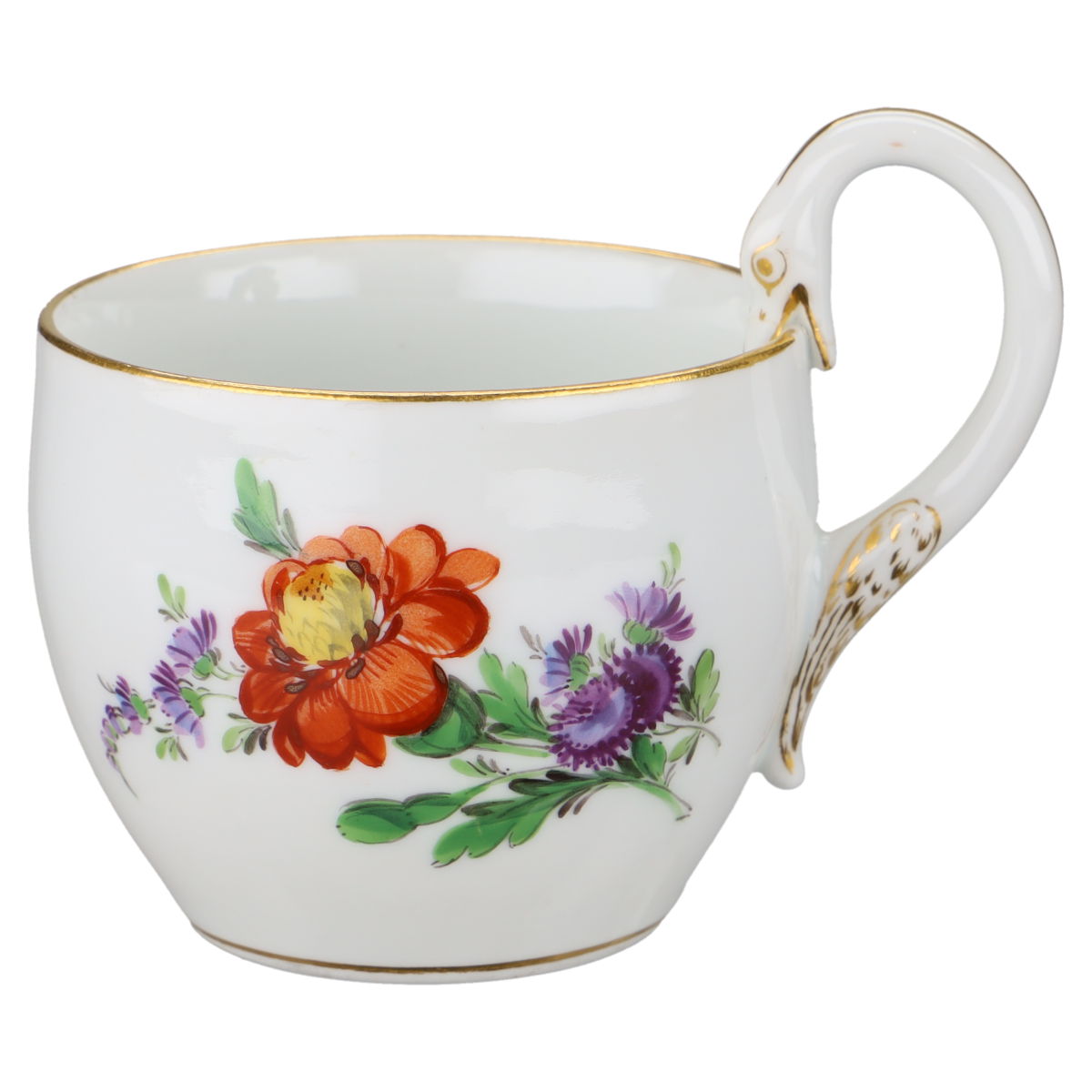 Kaffeetasse mit Untere Motiv Blüte orange
