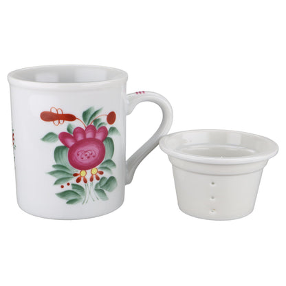 Teebecher mit Porzellansieb OHNE Deckel H 9,2 cm