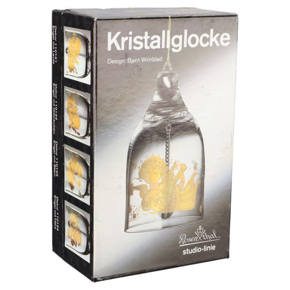 Weihnachts-Glocke in Glas - Engel mit Flöte in OVP