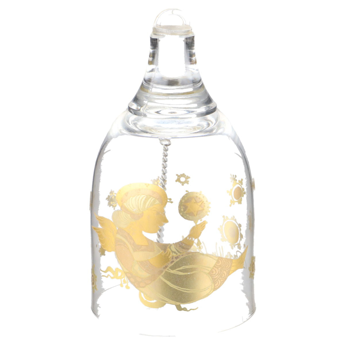 Weihnachts-Glocke in Glas - Engel mit Stern in OVP