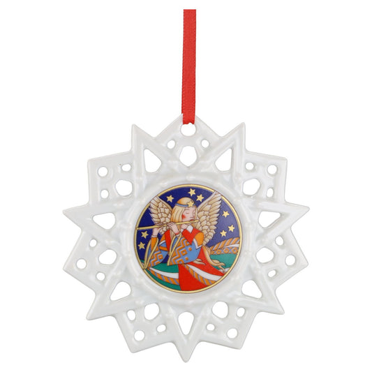 Weihnachtsstern Engel mit Querflöte