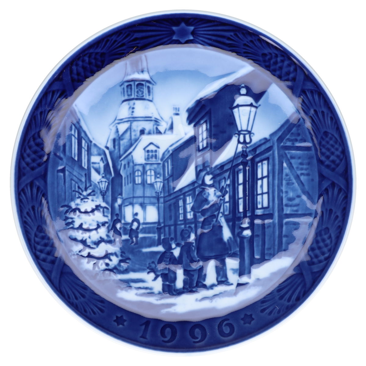 Weihnachtsteller 1996 Lighting the street lamps