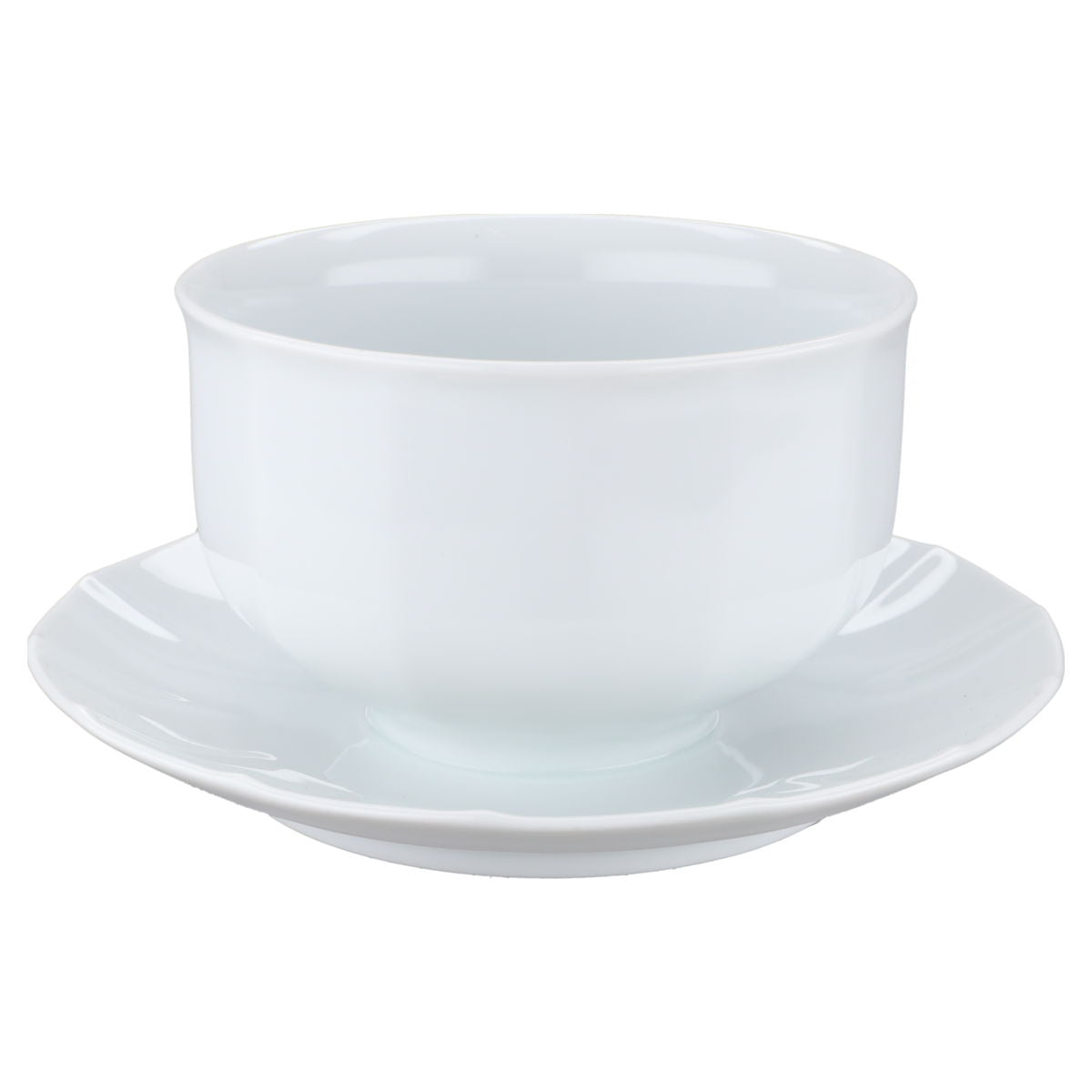 Sauciere mit Teller einteilig