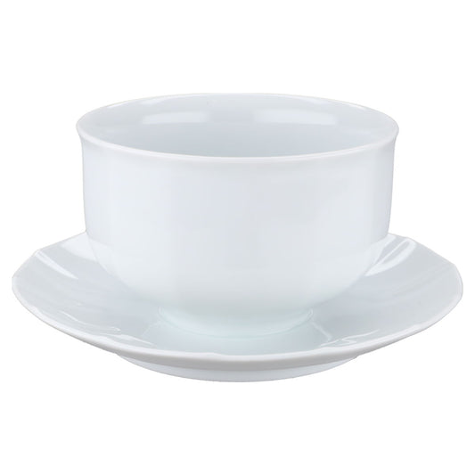 Sauciere mit Teller einteilig