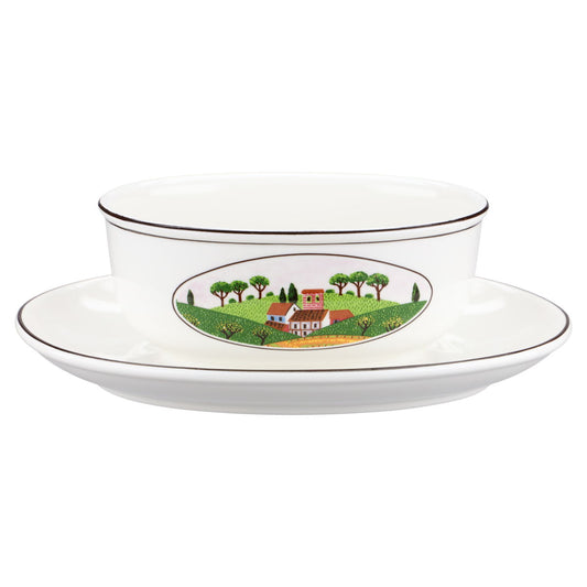 Sauciere mit Teller einteilig