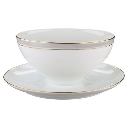 Sauciere mit Teller einteilig