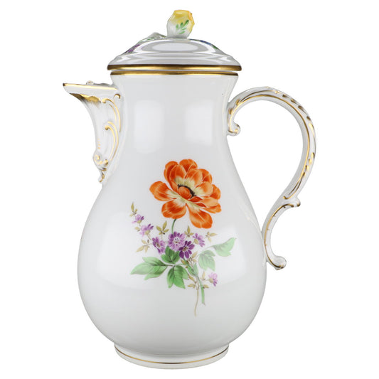 Kaffeekanne mittelgroß Blüte Orange/Lila