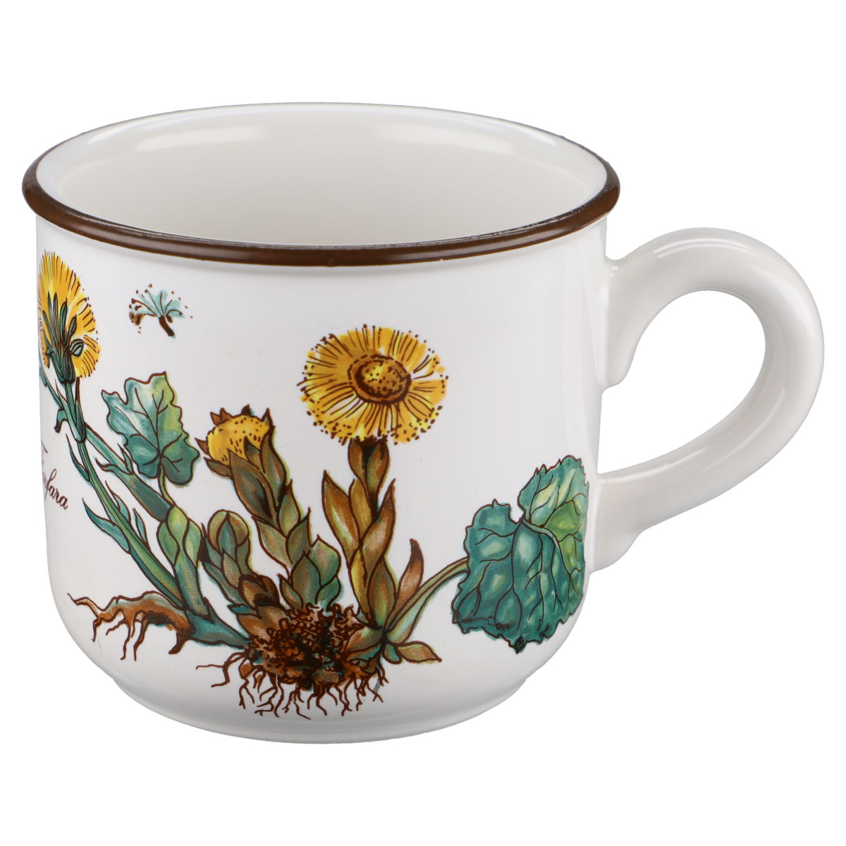 Kaffeetasse Tussilago farfara mit Wurzel und einem Motiv Typ II