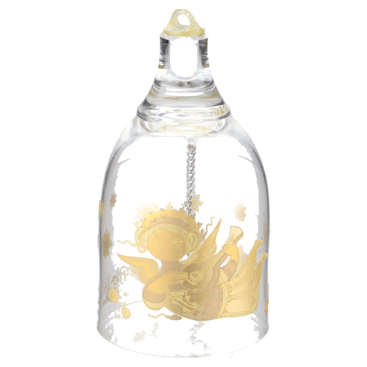 Weihnachts-Glocke in Glas - Engel mit Laute in OVP