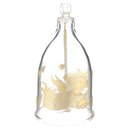 Weihnachts-Glocke in Glas - Engel mit Trommel in OVP