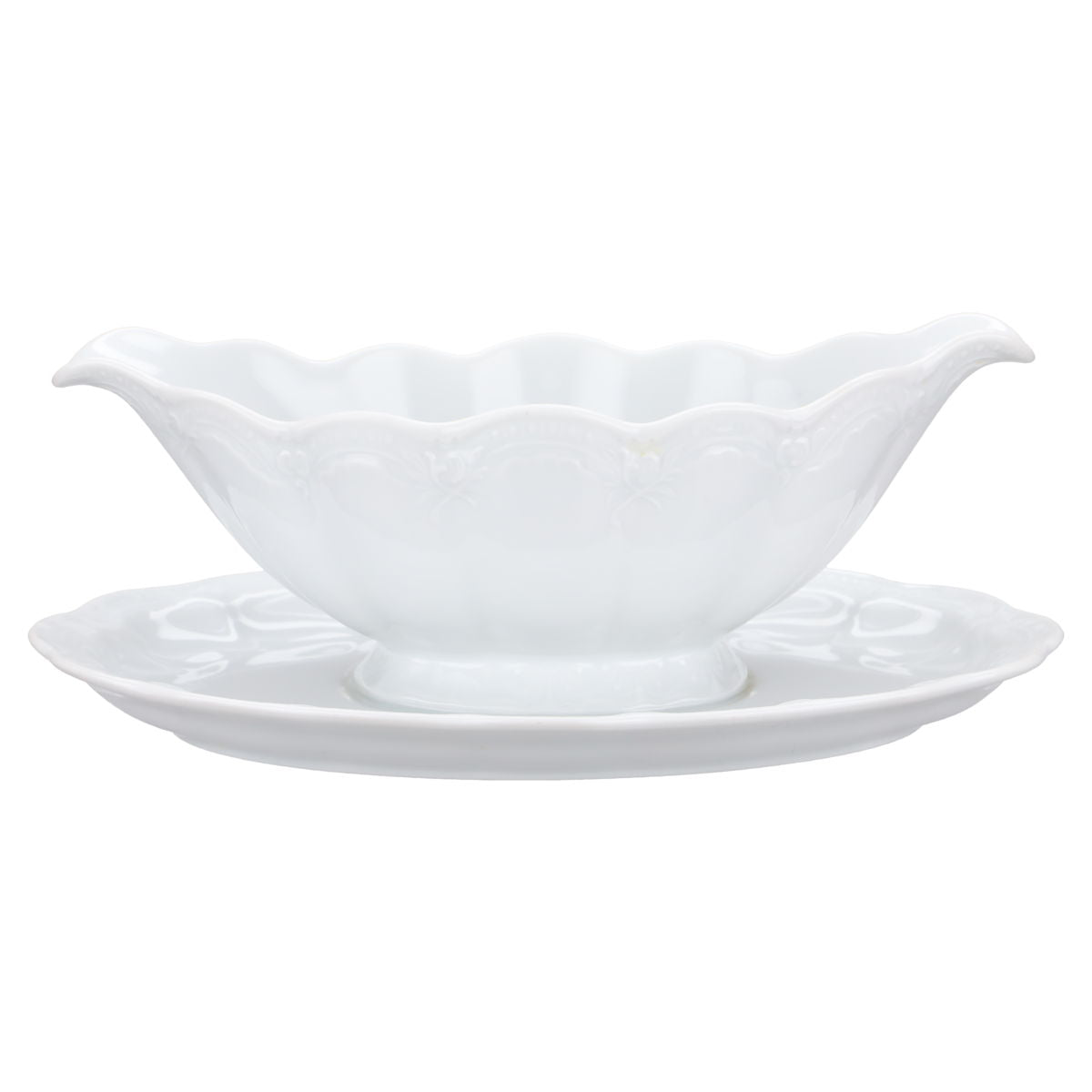 Sauciere mit Teller einteilig