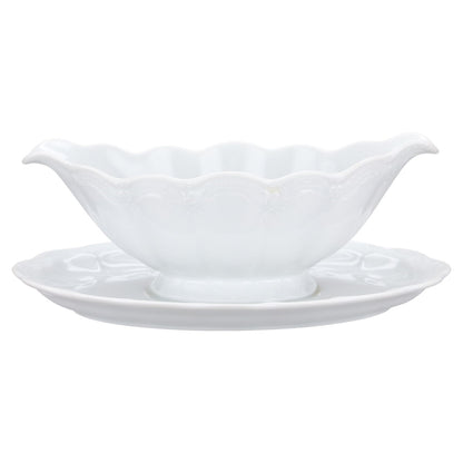 Sauciere mit Teller einteilig