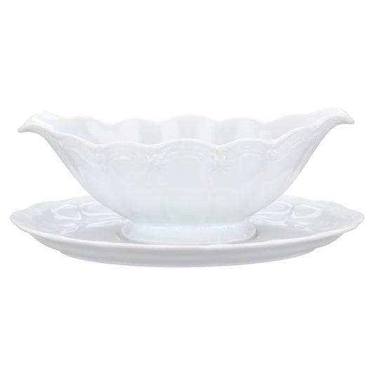 Sauciere mit Teller einteilig