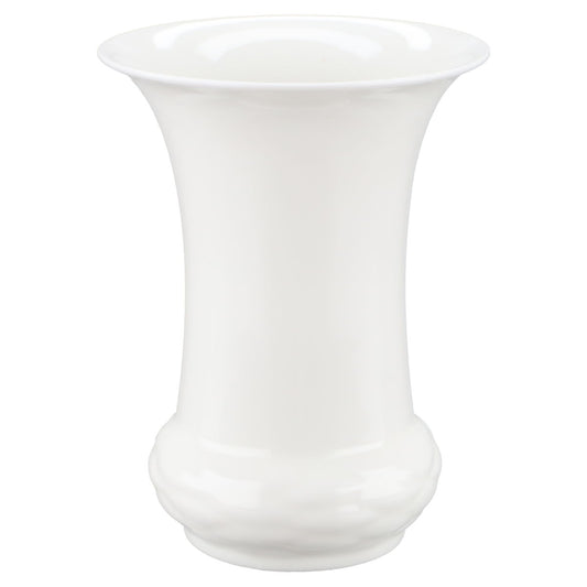 Vase klein weiß Bone China Flechtfuß