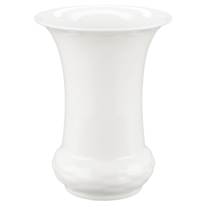 Vase klein weiß Bone China Flechtfuß