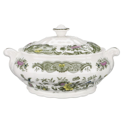 Ragout / Terrine mit lila Blume