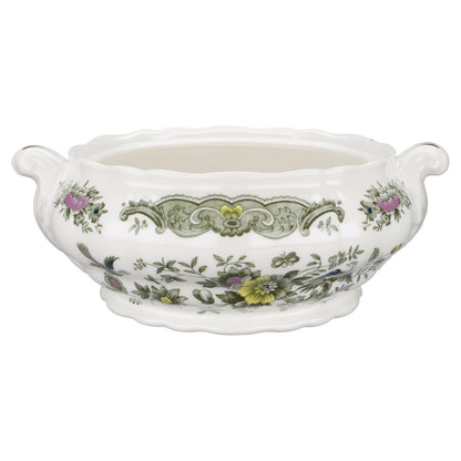 Ragout / Terrine mit lila Blume