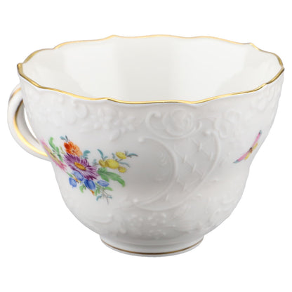 Kaffeetasse Motiv Blüte Orange / Margerite Lila