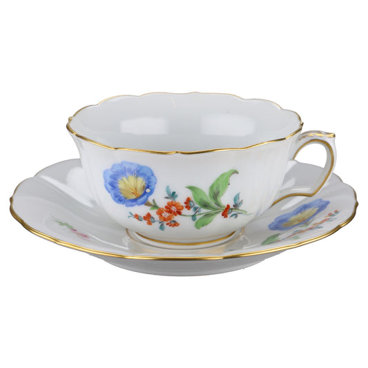 Teetasse mit Untertasse Bandwinde blau