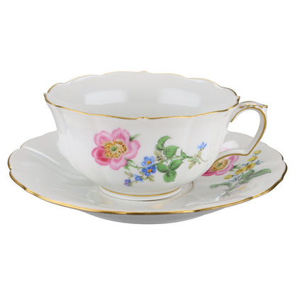 Teetasse mit Untertasse Wildrose