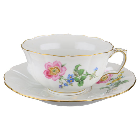 Teetasse mit Untertasse Wildrose
