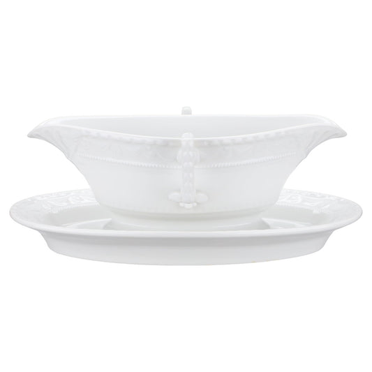 Sauciere mit Teller einteilig