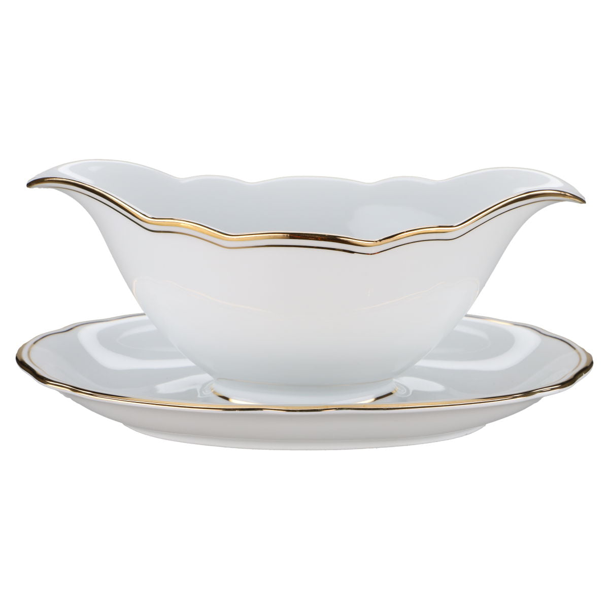 Sauciere mit Teller einteilig