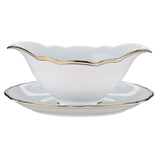 Sauciere mit Teller einteilig